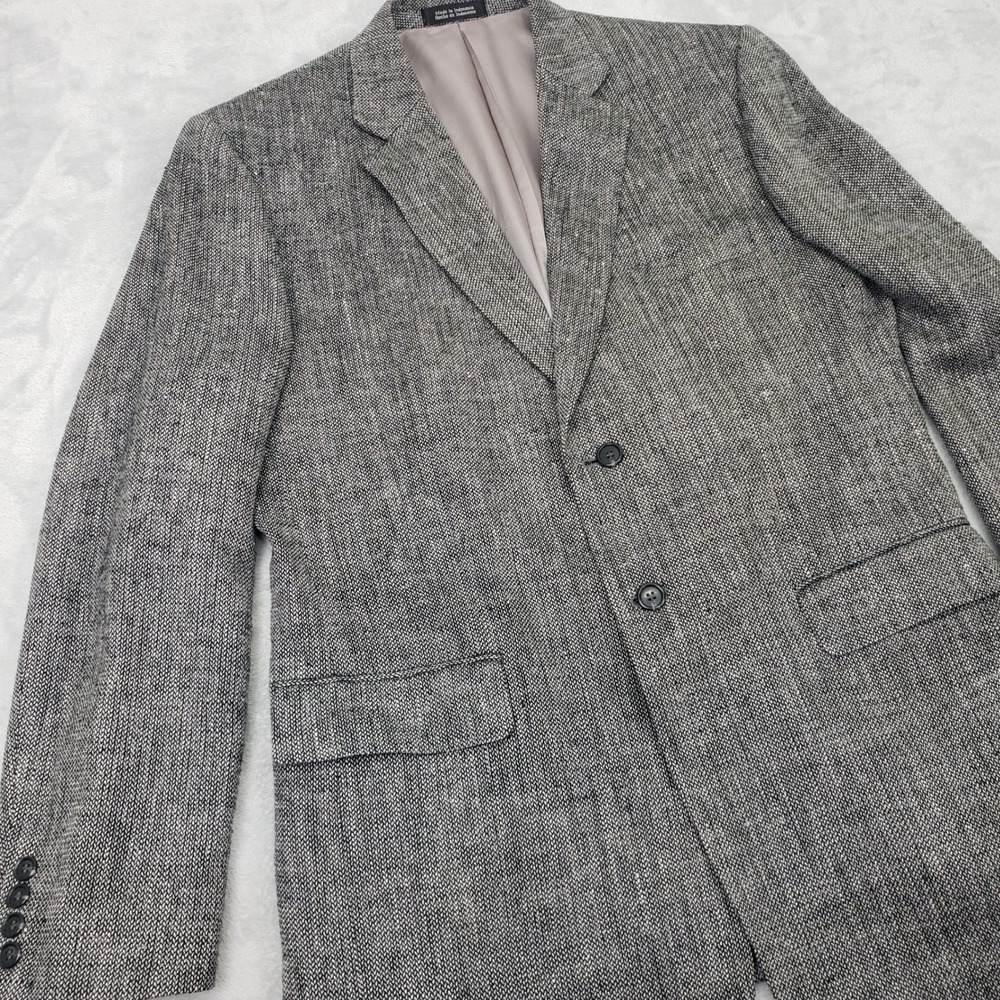 100% Silk Body Stafford Men's 42L Gray Tweed Blazer Sport Coat‎ Suit Jacket